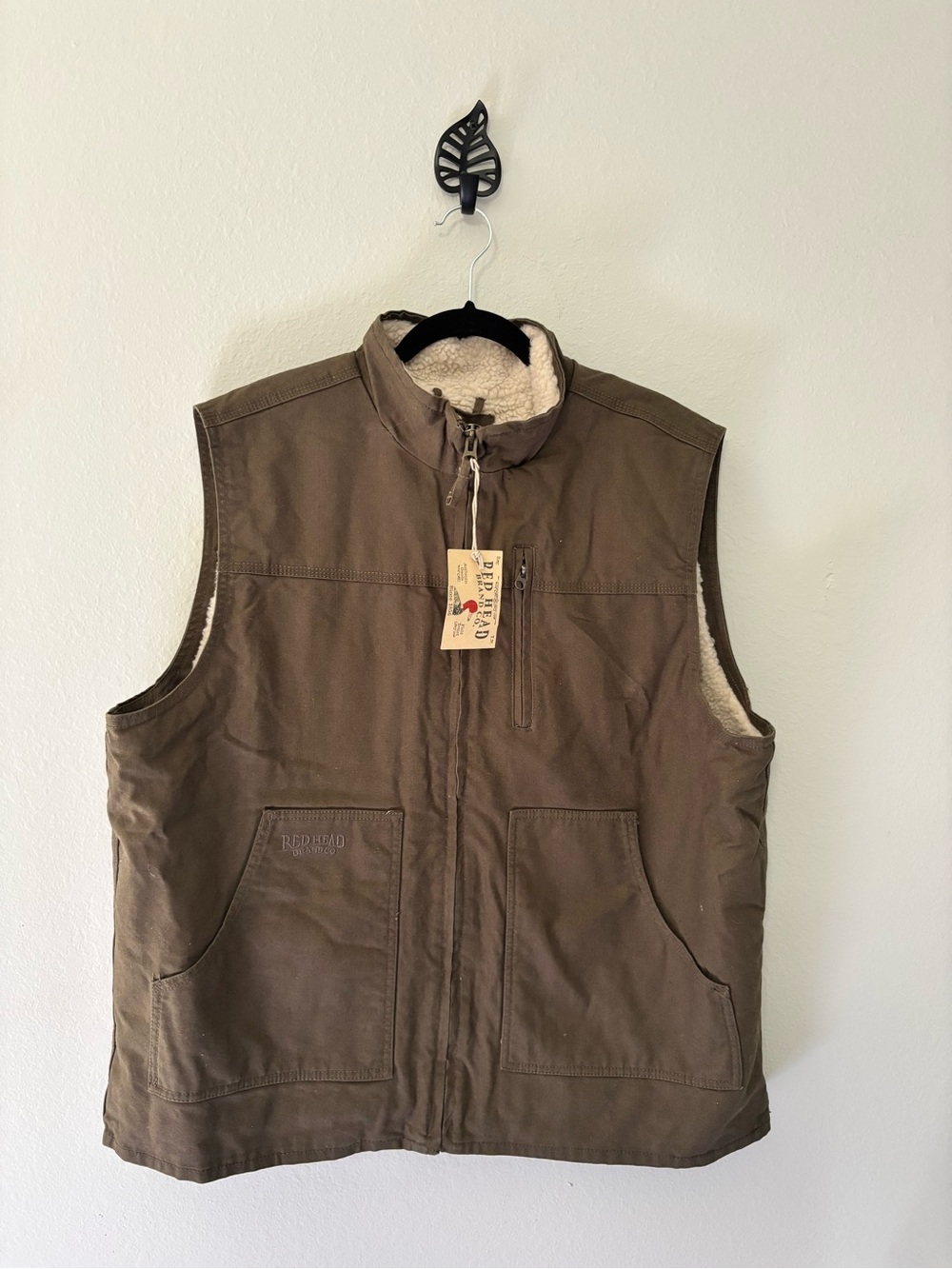 NWT Red Head Sherpa Lined Canvas Vest Men’s XL 🍂